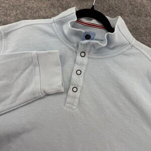 Charleston‎ Threads Pullover Mens XXL Light Blue Quarter Snap Mock Neck Textured